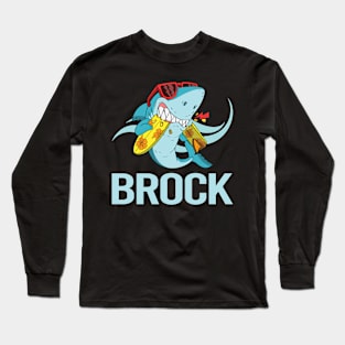Funny Shark - Brock Name Long Sleeve T-Shirt